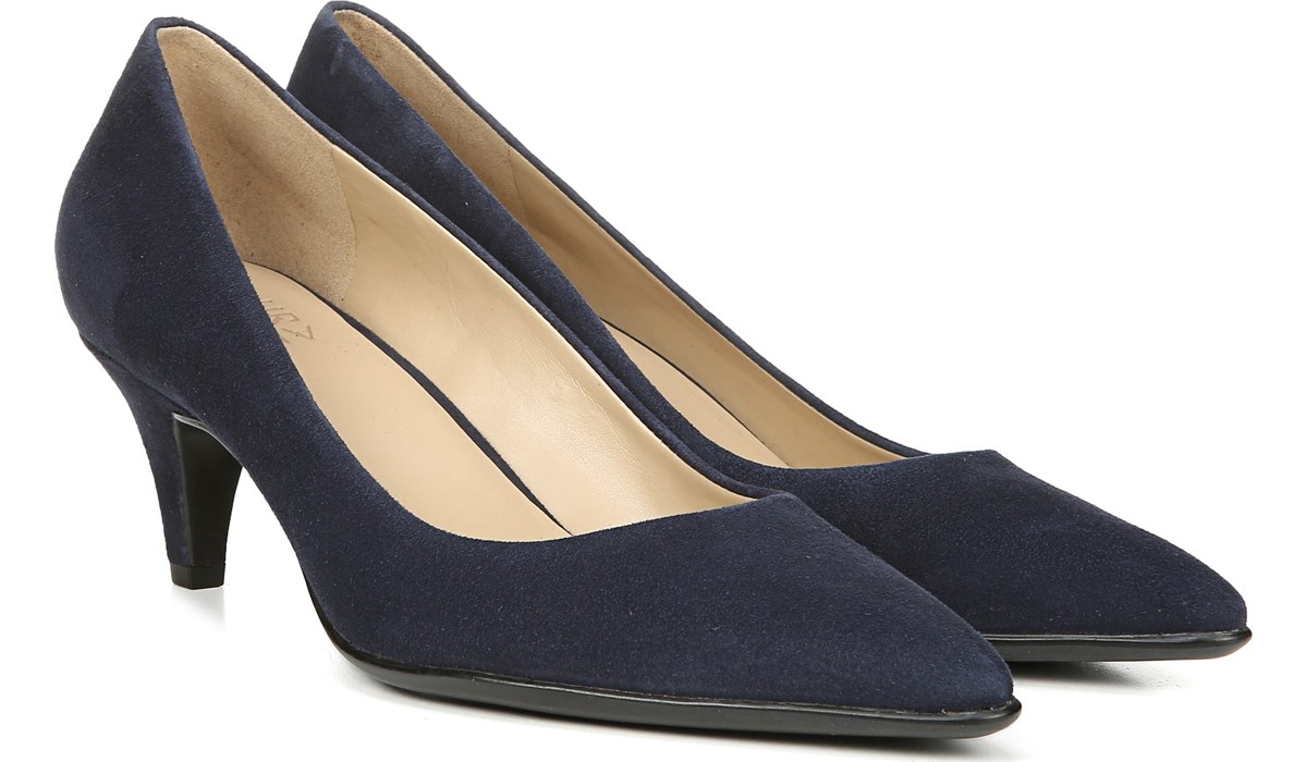navy velvet heels