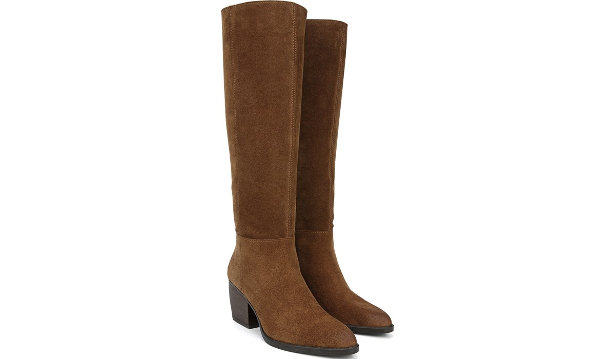 tan suede high boots