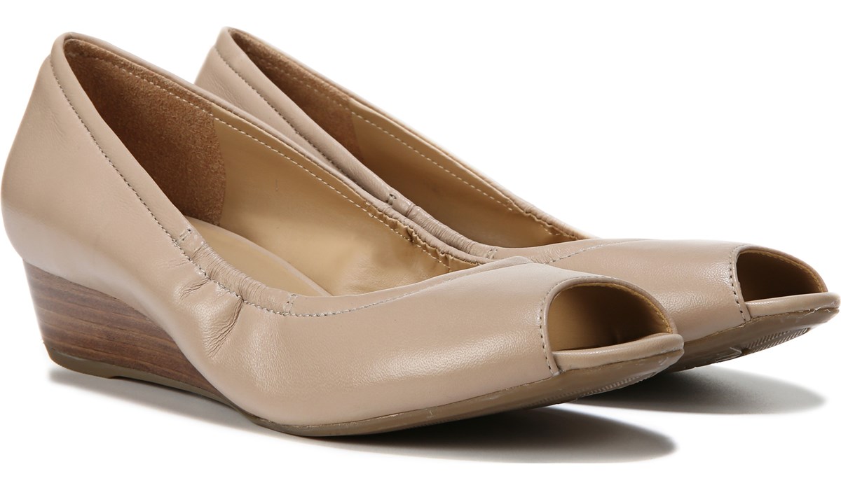 taupe leather heels