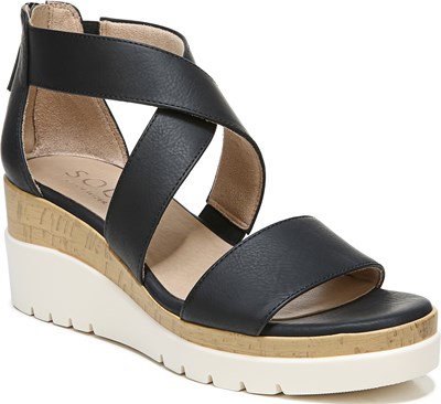 Women's Natural Soul by Naturalizer Kyra Wedge Sandals SIZE 6.5 Brown J19 New 