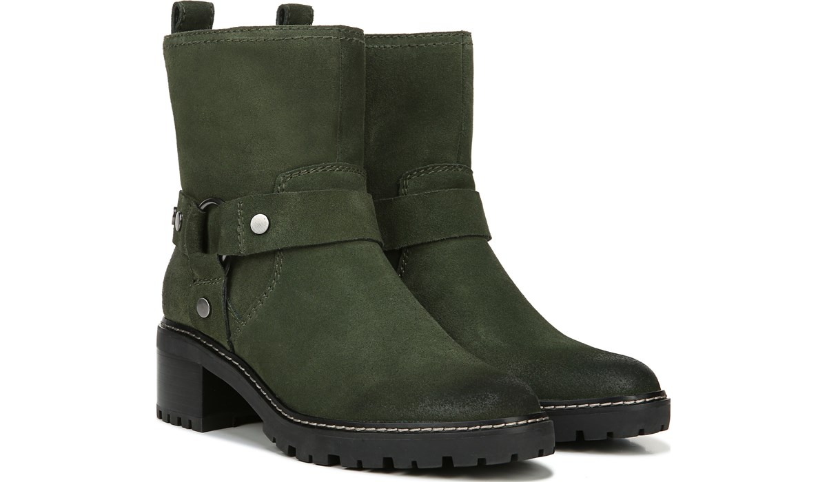 green suede boots