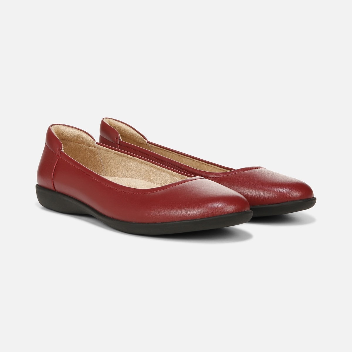 Naturalizer Flexy in Red Leather Flats 