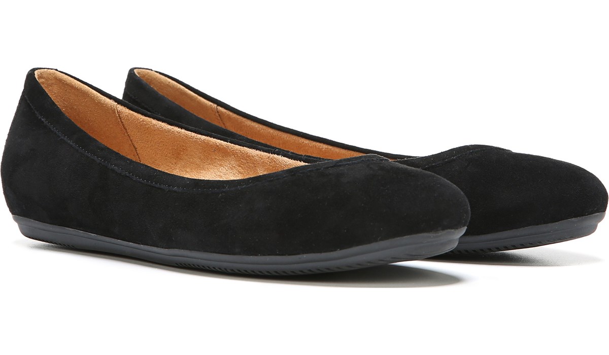 black suede flats