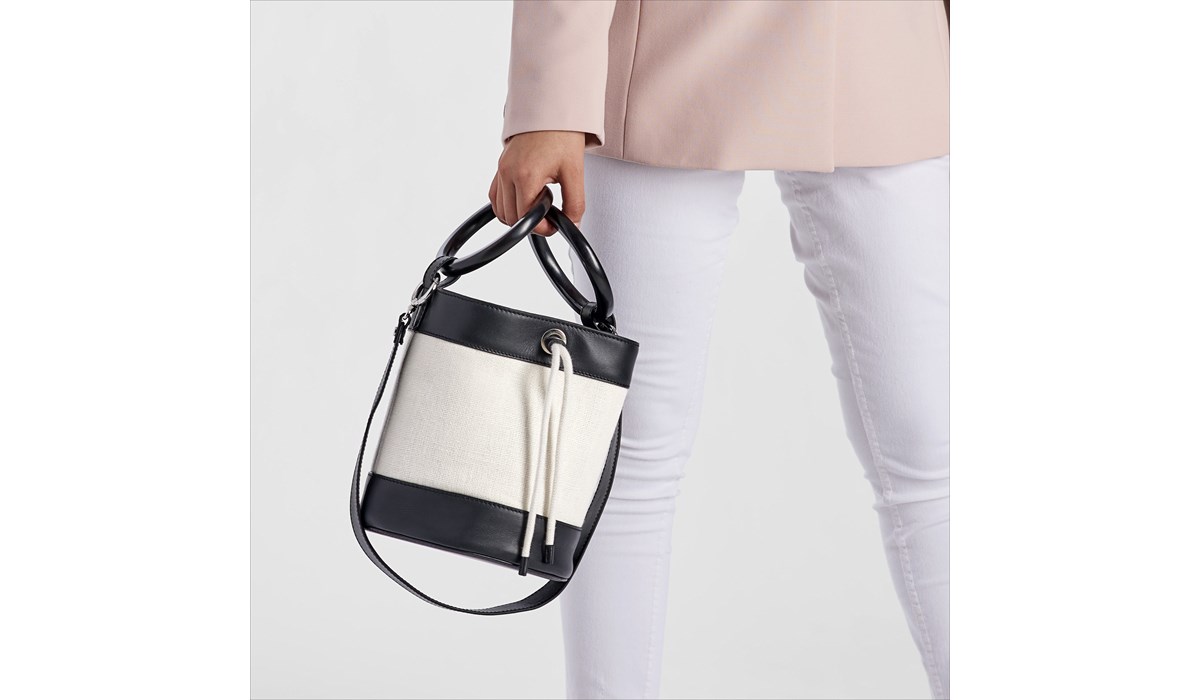 linen bucket bag