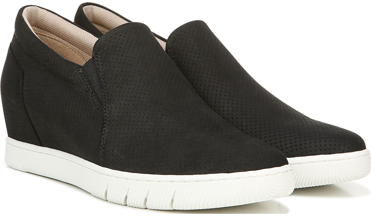 comfortable black slip on sneakers