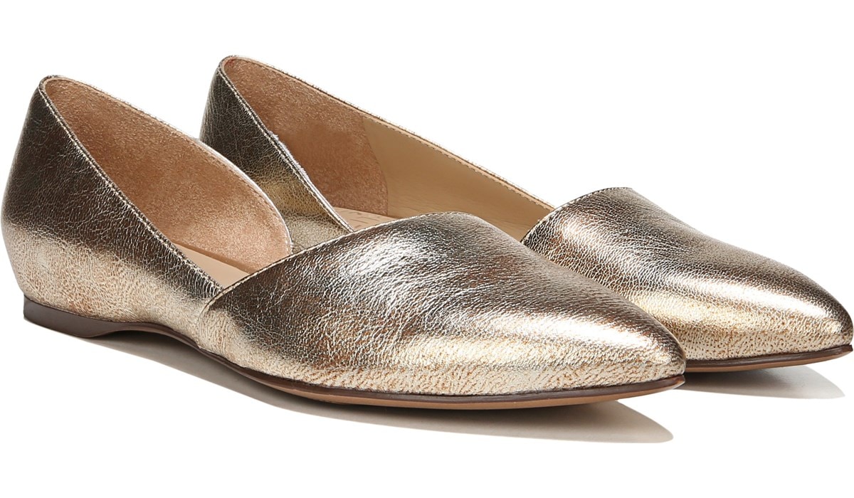 Naturalizer Samantha in Gold Leather Flats