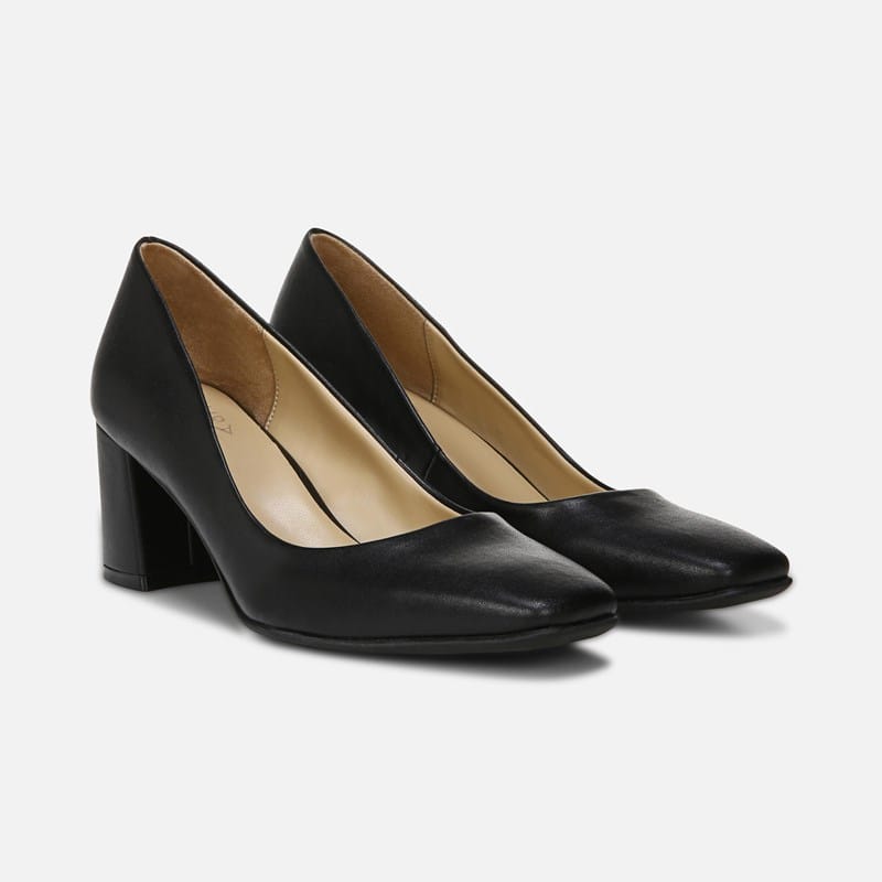 Naturalizer Warner Pump Shoes, Black Synthetic Fabric, 10.0M Block Heels