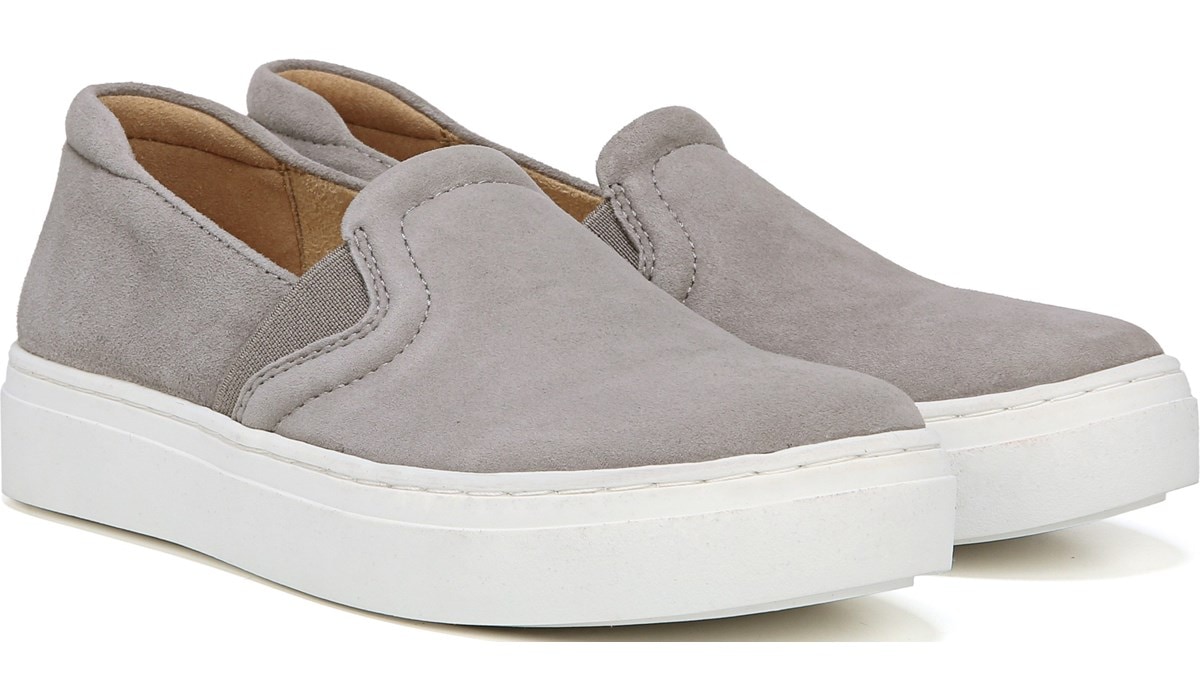 Carly Slip On Sneaker in Grey Fog Suede 