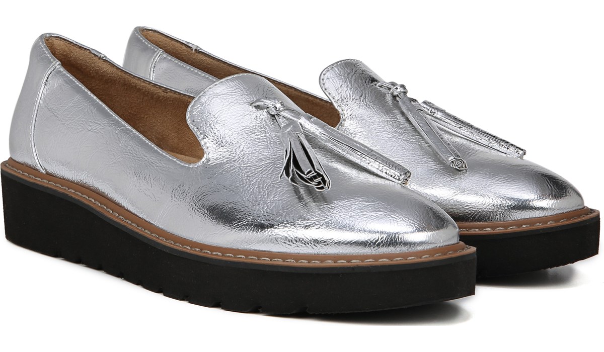 Silver Shiny Synthetic Flats 