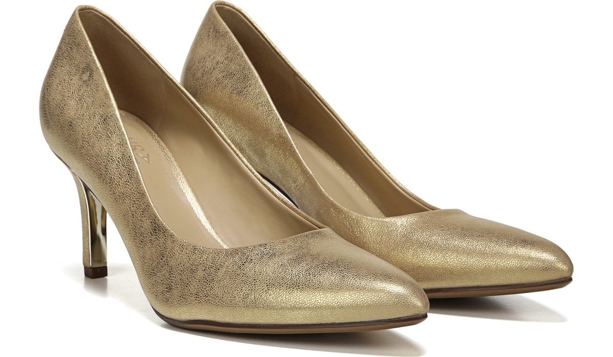 Gold Metallic Dust Leather Heels 