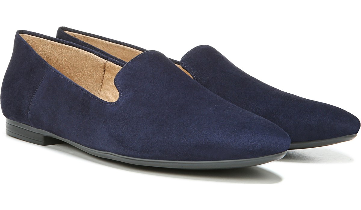 navy suede flats
