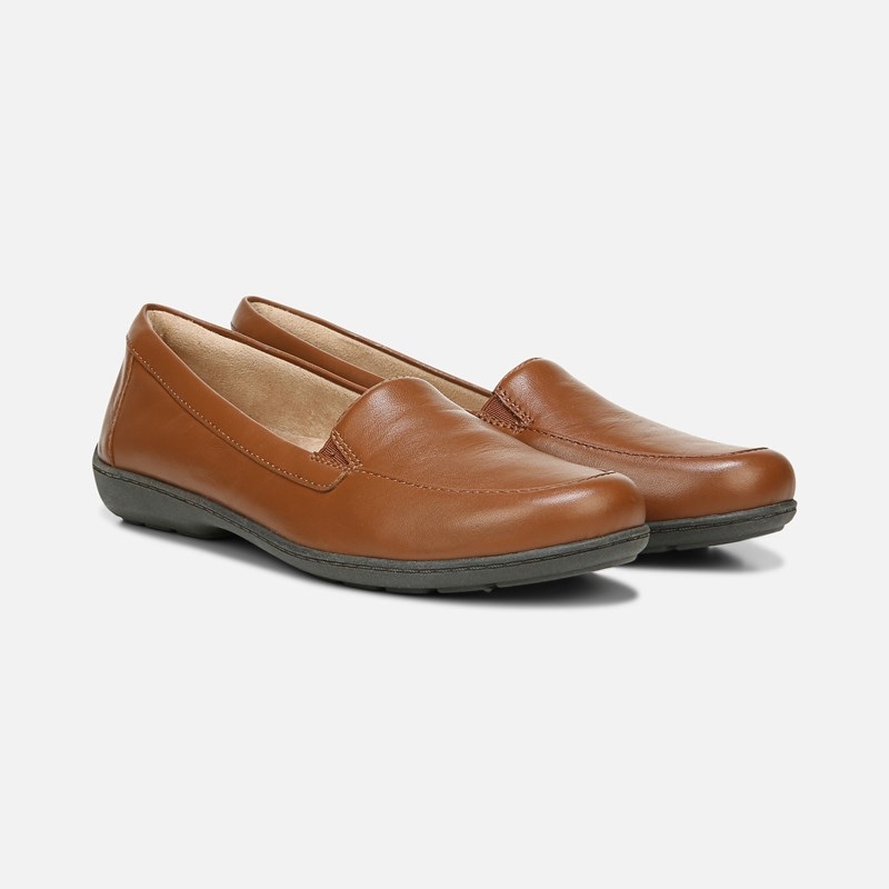 Soul Kacy Flat Shoes, Banana Bread Leather, 7.0M Classic Loafers, Round Toe