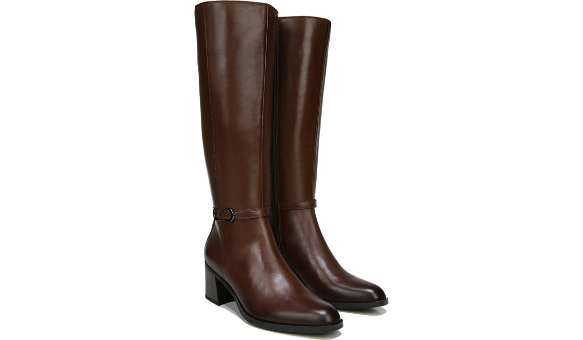 wide calf tan knee high boots