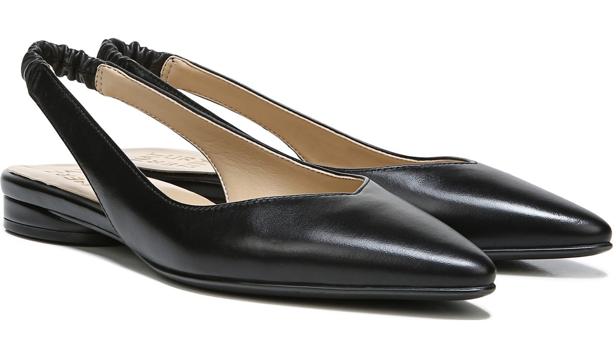 Naturalizer black leather flats Clearance