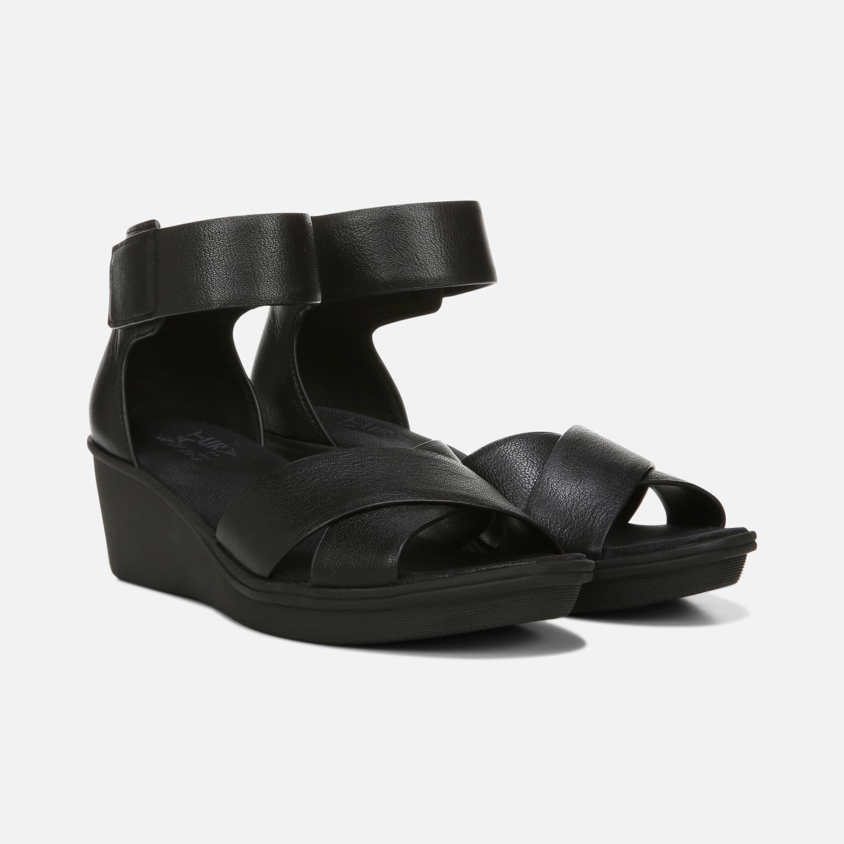 comfortable black wedge sandals