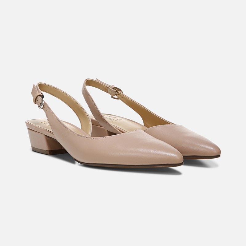 Naturalizer Banks Pointed Toe Flat Classic Pumps, Opal Leather, 9.0 N Toe, Block Heels