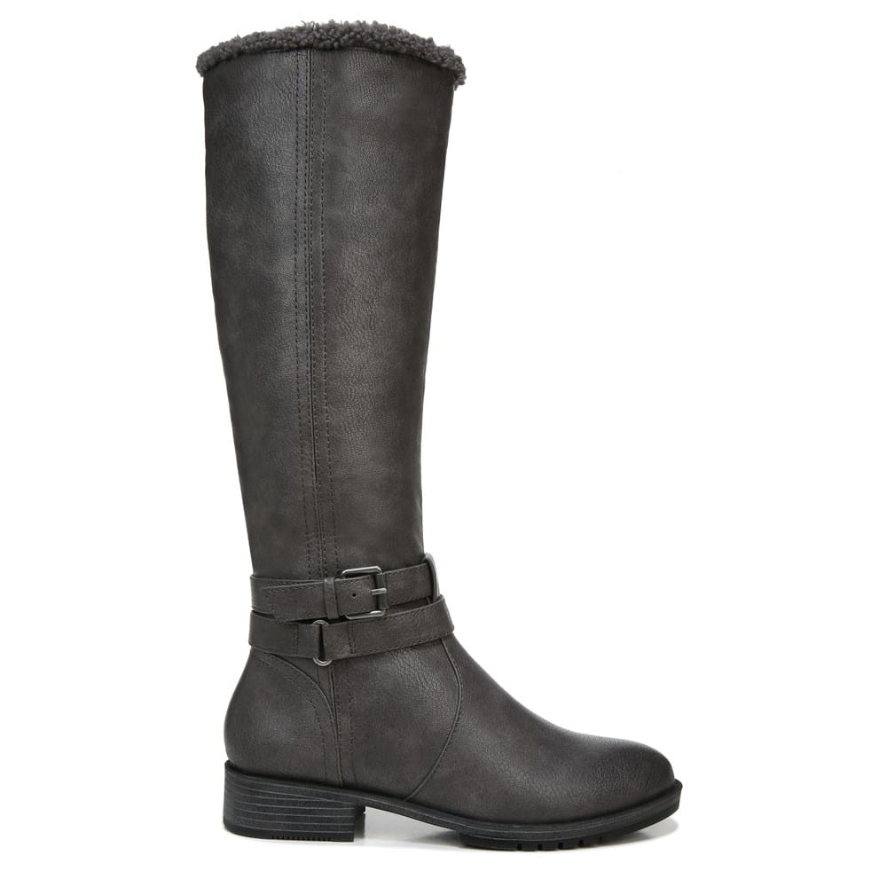 Naturalizer Mid Shaft Boots - Garrison Cozy Wide Calf, Size 10 Medium, Grey