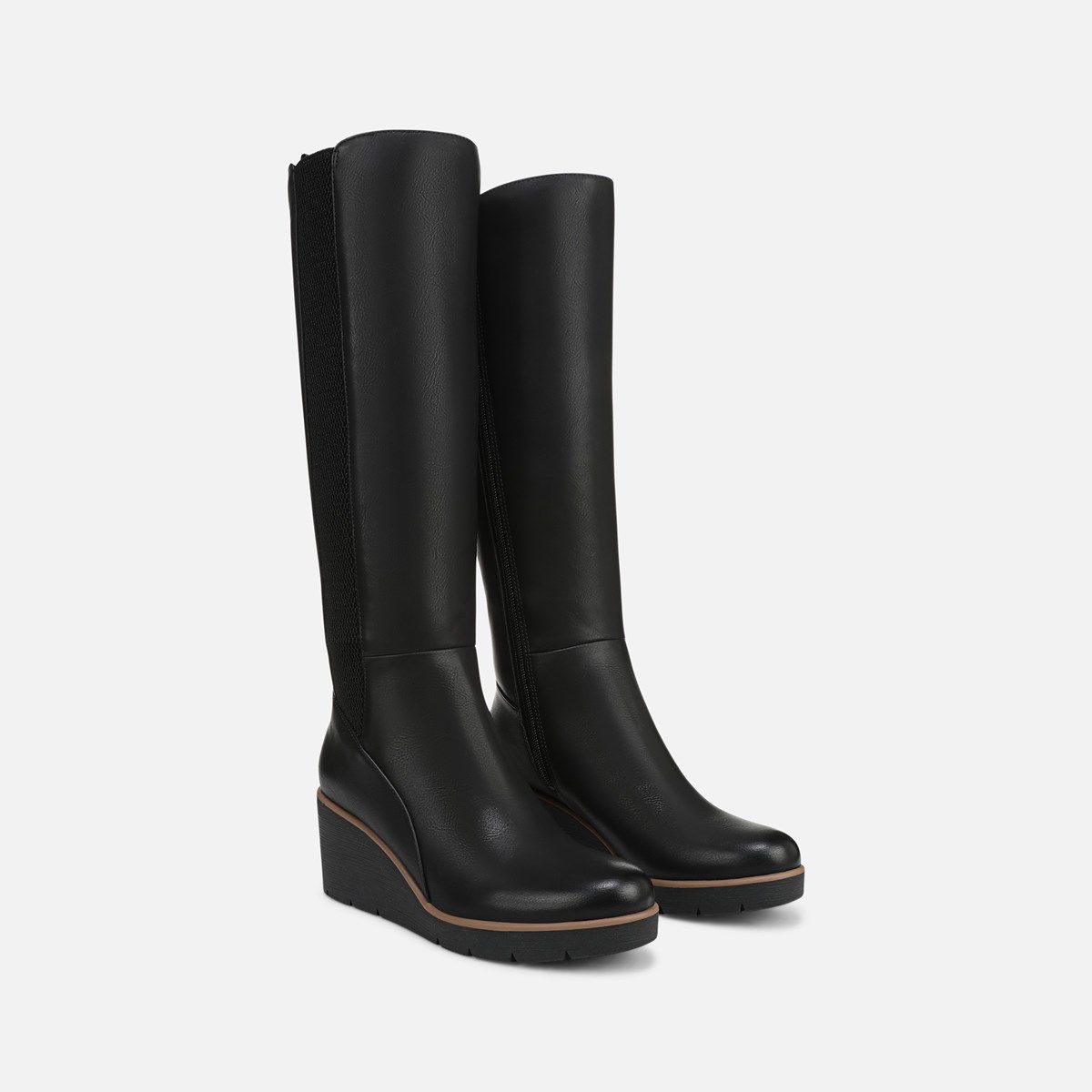 knee length dresses for ladies Women's Lannie Wide Calf Dress Leather Boot - Black Leather