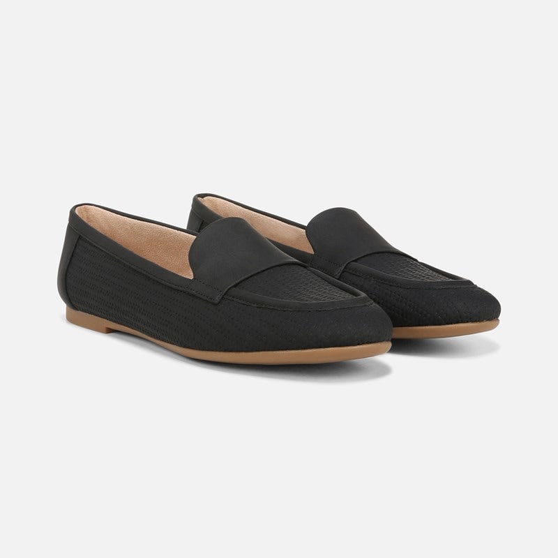 Soul Bebe Loafer Shoes, Black Woven, 5.0M Slip-On Fit, Round Toe